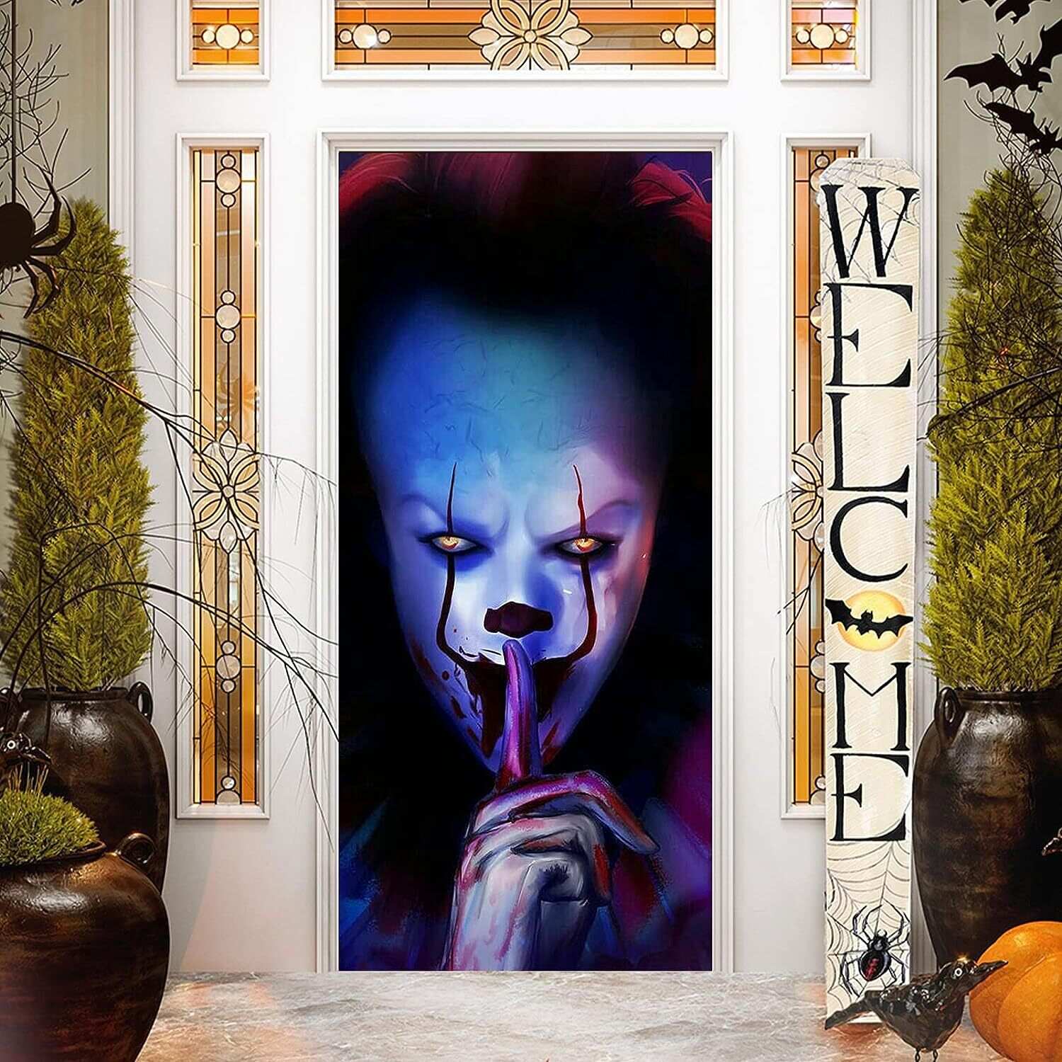 Clown Halloween Banner Door Cover Decoration