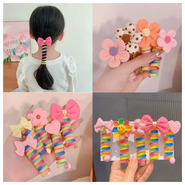 🌲 Early Christmas Sale🎁Colorful Telephone Wire Hair Bands for Kids