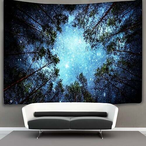 Nature Wall Tapestry Art Decor Landscape Magical Green Mistry Forest