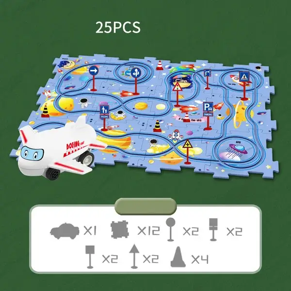 Last Day 70% OFF-🔥Children's Educational Puzzle Track Car Play Set