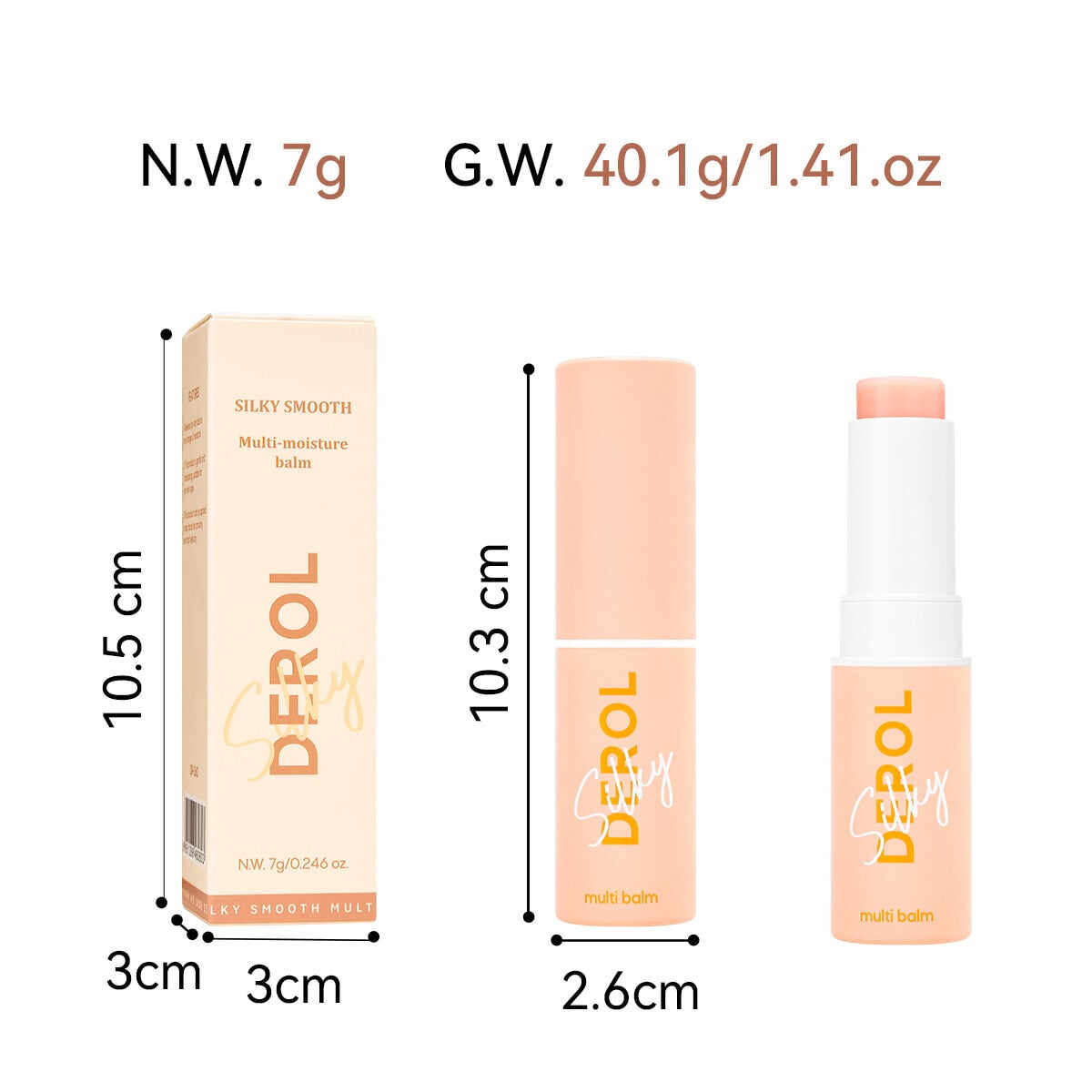 DEROL Collagen Multi Balm Stick for Diminishing Face, Lip & Eye Wrinkles