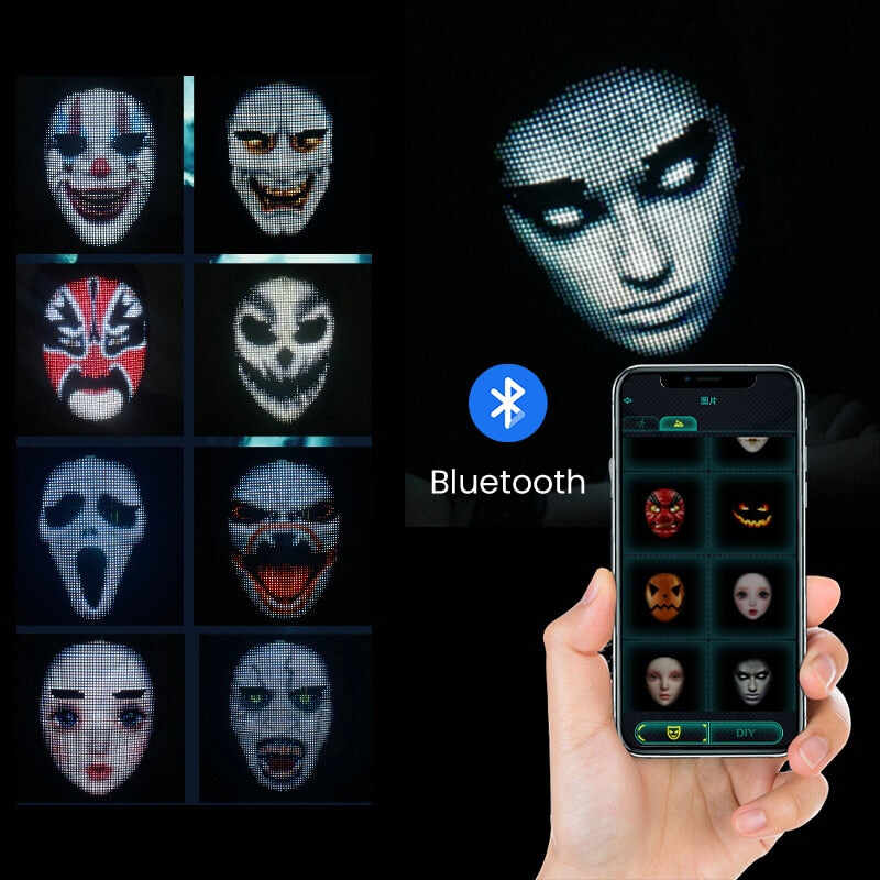 New Led Bluetooth RGB Lights Up Party Mask DIY Picture