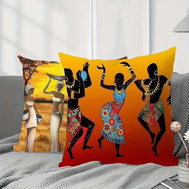 African Women Double Side Pillow Cover 4PC Soft