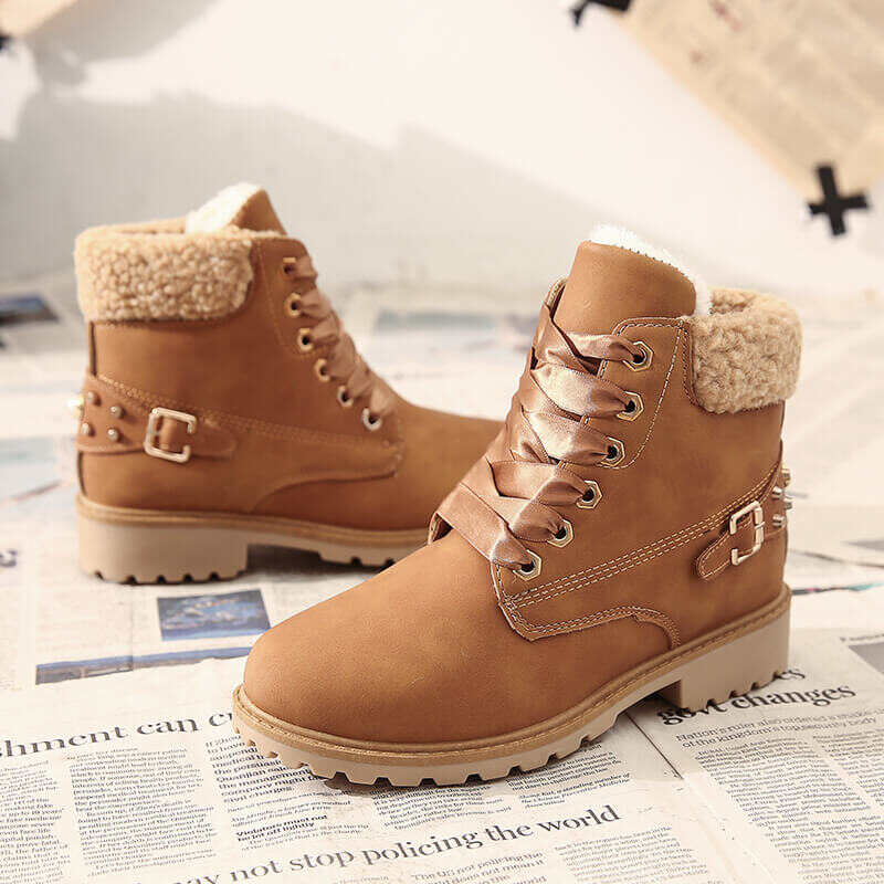 Women's Waterproof Lace Up Ankle Boots