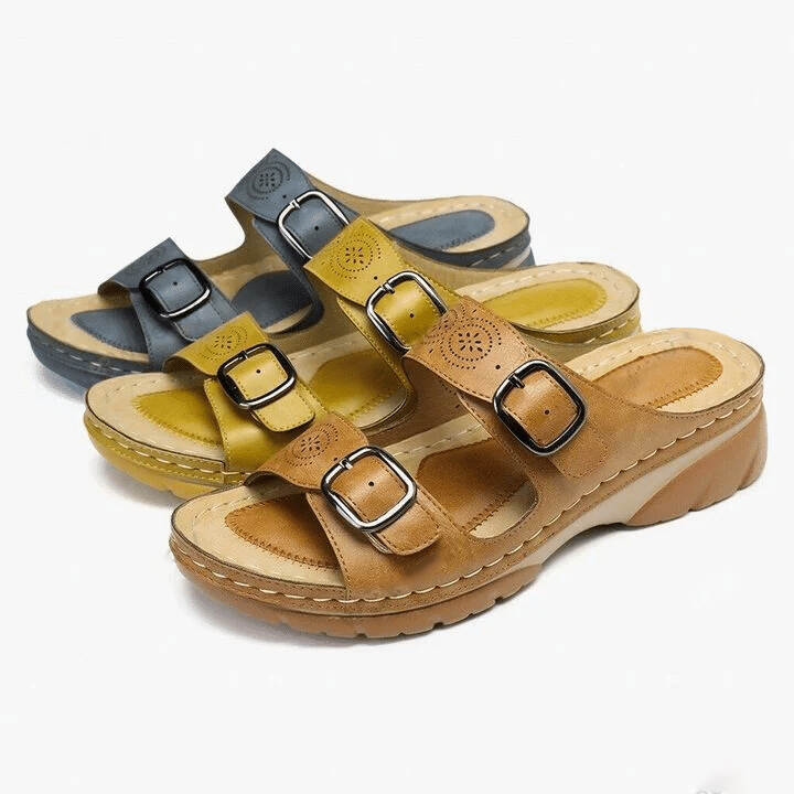 Woman Arizona Soft Footbed Oiled Nubuck Leather Comfy Sandals