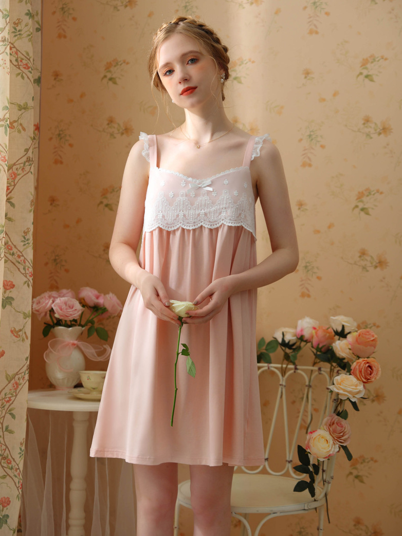 Casual Cotton Loose Spaghetti Nightdress