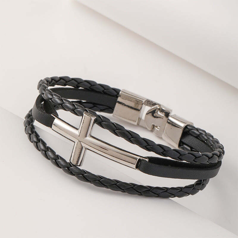 Trendy Braided Cross Bracelet