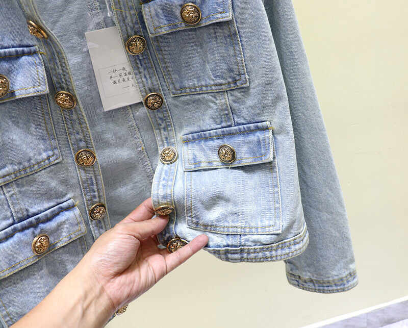 Blue Slim Fit Denim Jacket