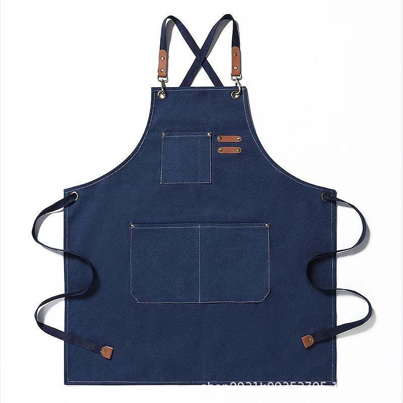 Chef Apron Black for Men Women with Pocket