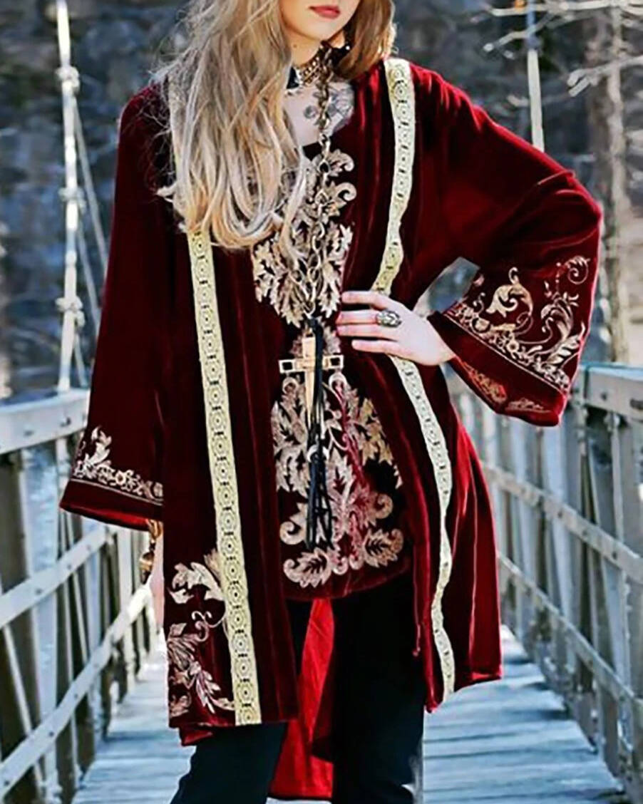 Vintage casual velvet coat