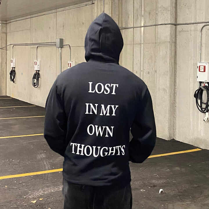 Lost In My Own Thoughts Print Causal Hoodie