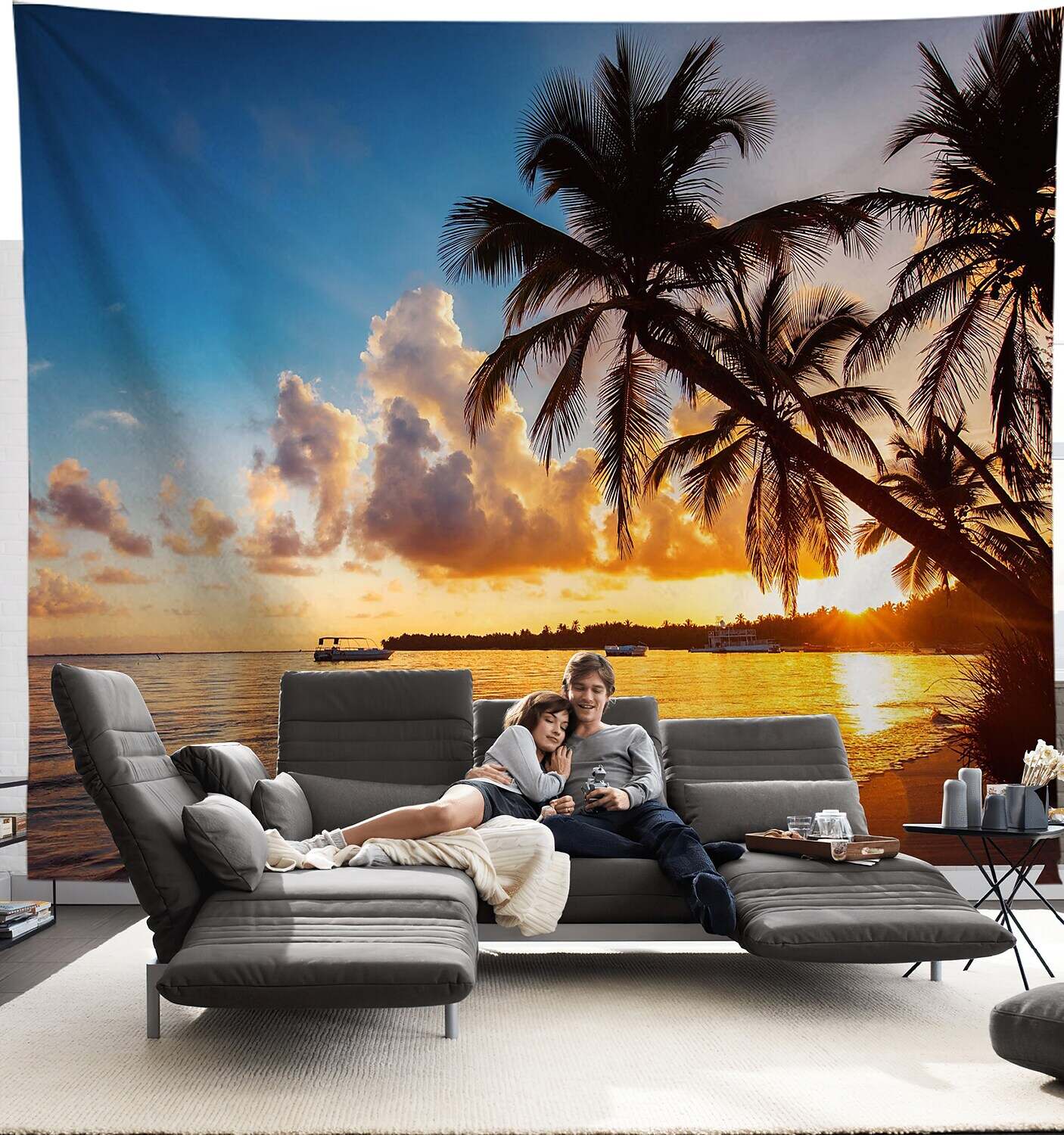 Landscape Ocean Large Wall Tapestry Island Art Decor