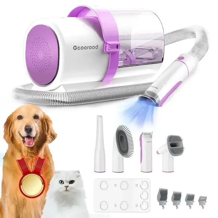 Dog Grooming Vacuum, 2.5L Dog Vacuum Brush for Shedding Grooming, 4-In-1 Pet Grooming Vacuum, Dog Hair Vacuum Groomer, 2.5L Large Pog Grooming Kit