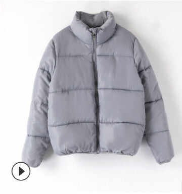 Winter solid color warm cotton coat