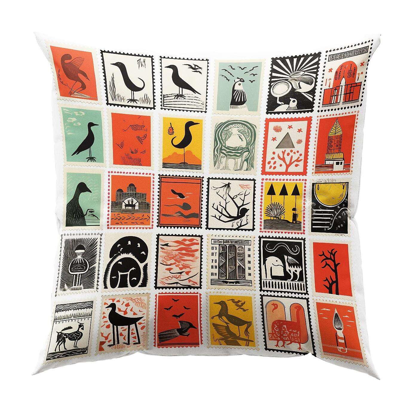 Stamp Collection Pillow Cover 1PC