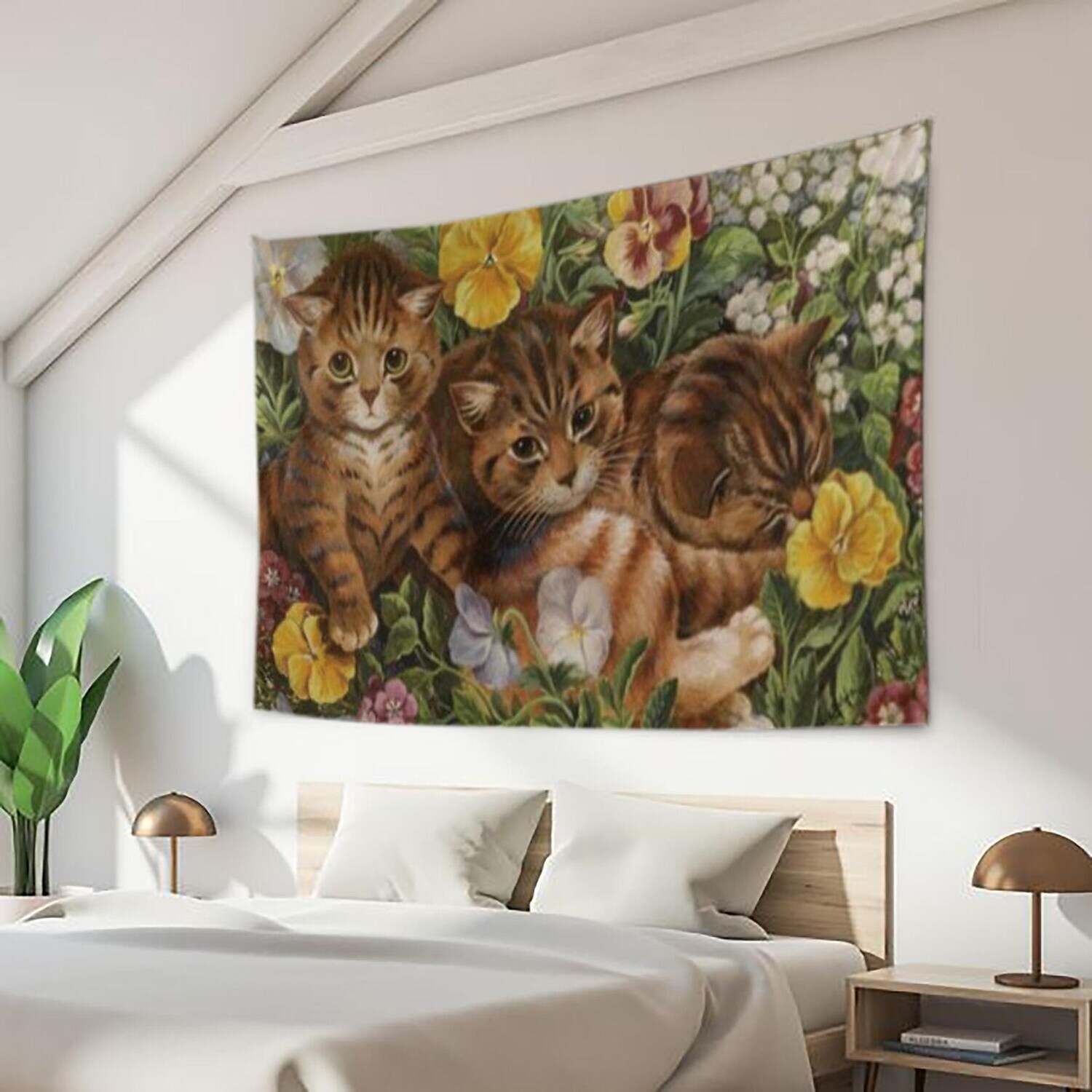 Funny Animal Large Wall Tapestry Cat Art Decor