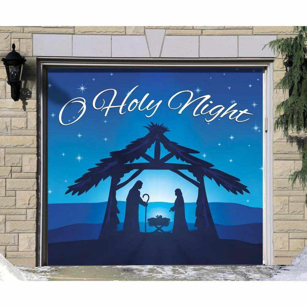 7 ft. x 16 ft. Nativity Scene O' Holy Night-Christmas Garage Door