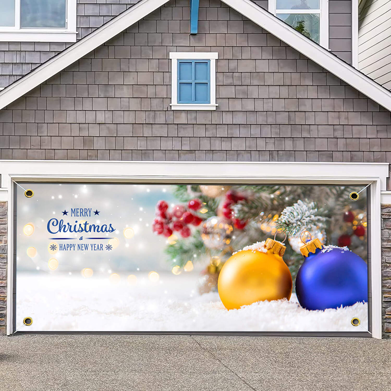 The balloon decoration garage door banner ornament