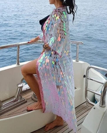 Ladies Mermaid Sequin Cardigan Jacket