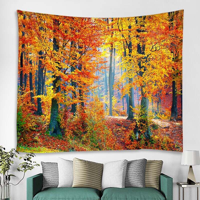 Wall Tapestry Art Decor Autumn Nature Landscape Forest Tree