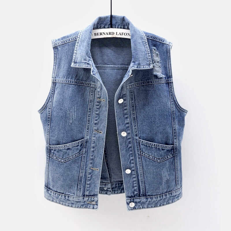 Women's denim vest