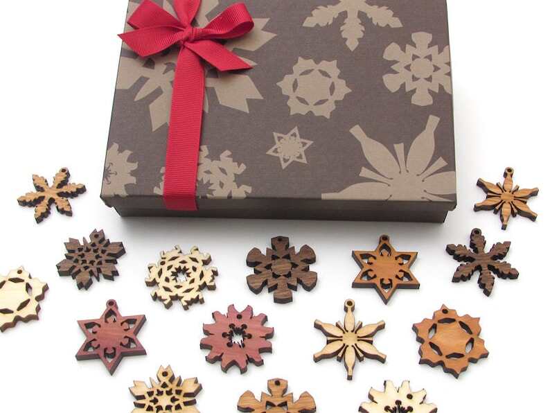 Mini Snowflake Ornaments from Nestled Pines - Gift Box set of 15 . All New Designs