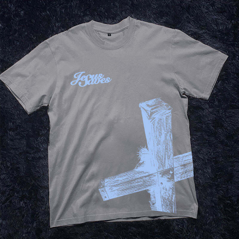 Jesus Saves Print Short Sleeve T-shirt