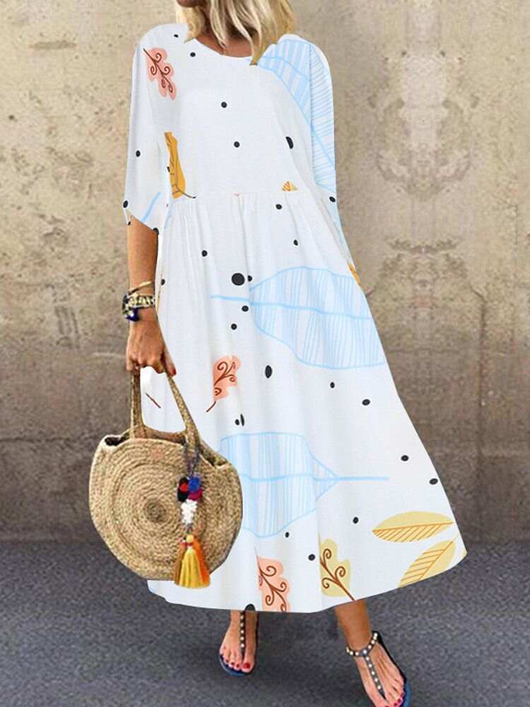 Printed Mid-Length Dress