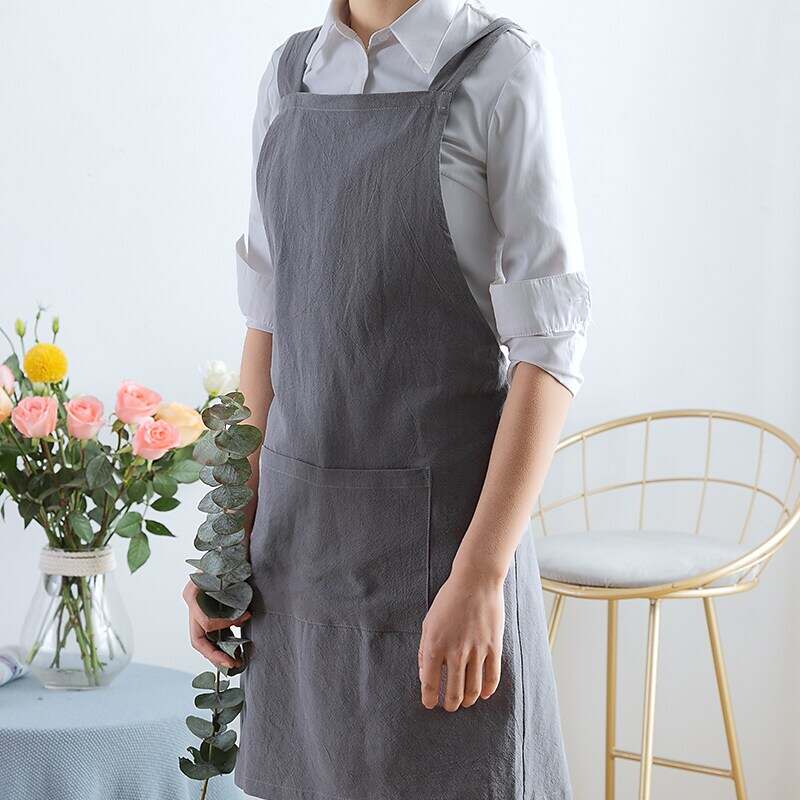 Lace-free Apron Japanese-style Solid Color