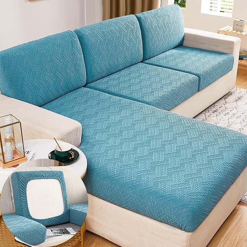 Textured Stretch Sofa Seat Cushion Cover Slipcover 4 Or 3 Seater