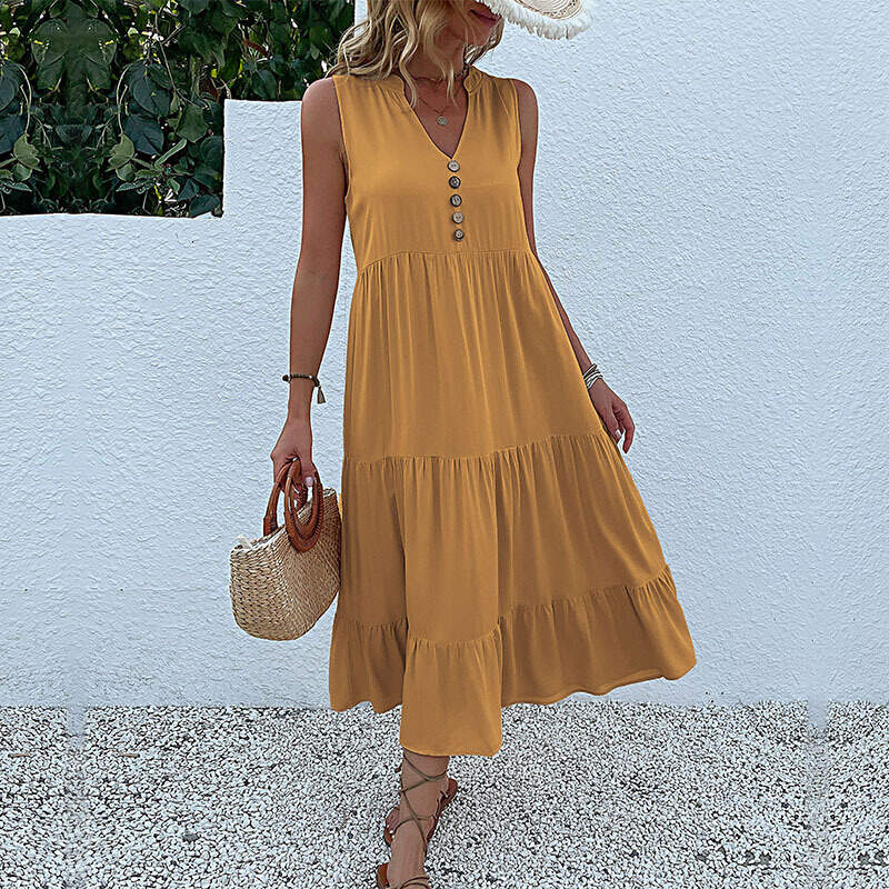 Solid color comfort casual dress