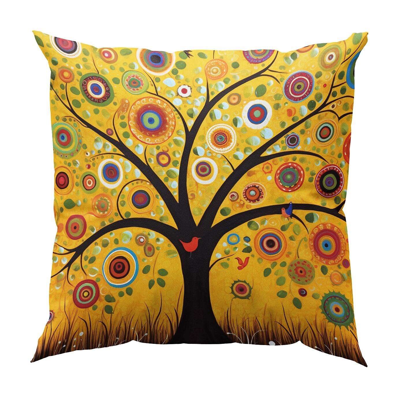 Double Side Pillow Cover 4PC Tree of Life Soft Decorative Square Cushion Case Pillowcase for Bedroom Livingroom Sofa Couch Chair