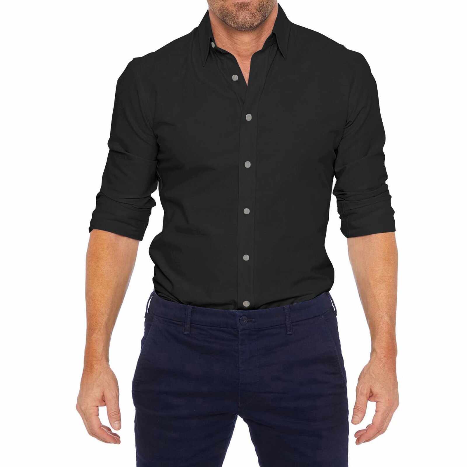 Men's Oxford Solid Color Zip Shirt-Buy 3 and get free shipping