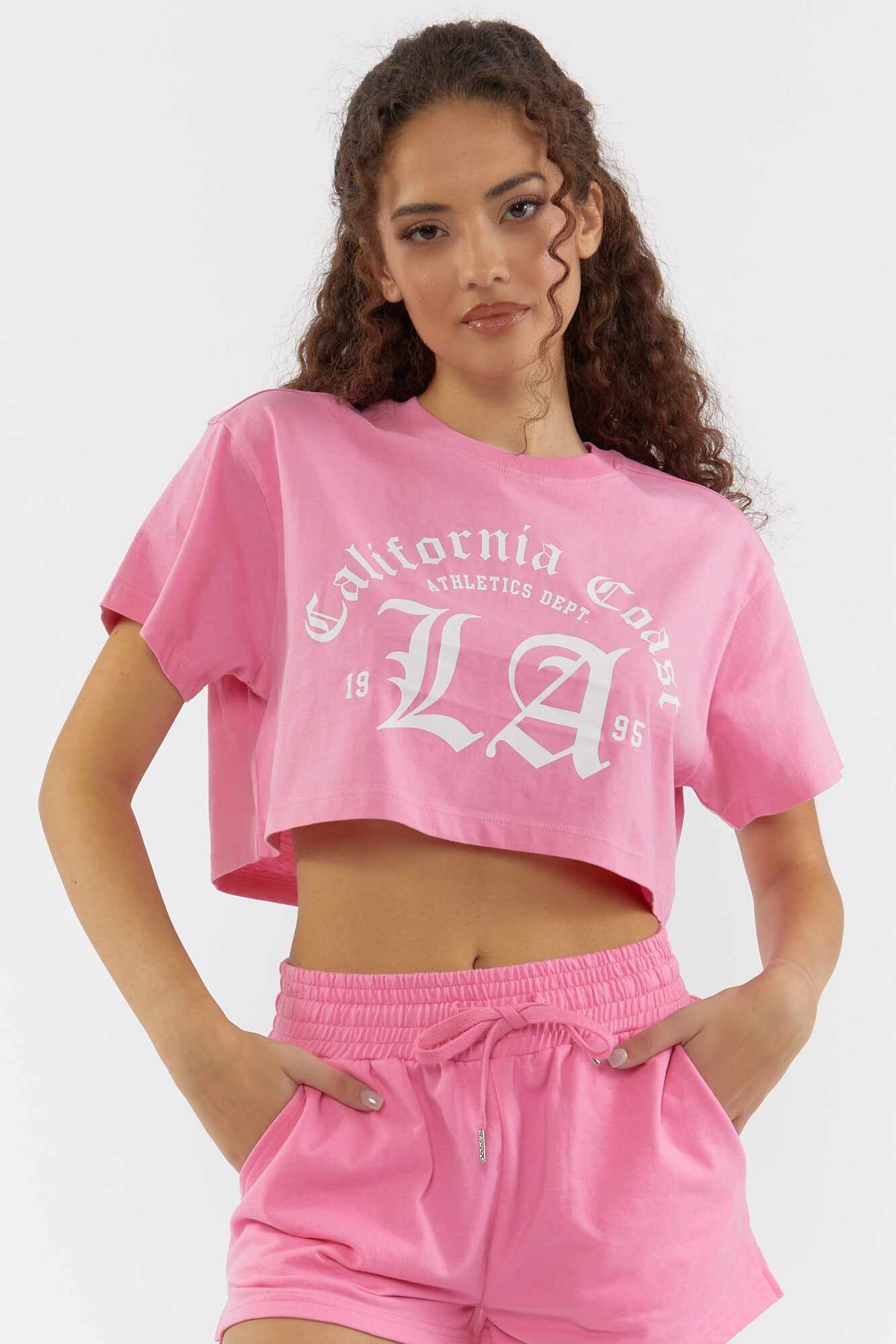 Women Apparel | Graphic Cropped Tee Light Pink Forever21 - BX22811