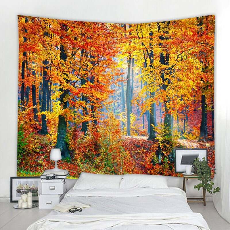 Wall Tapestry Art Decor Autumn Nature Landscape Forest Tree