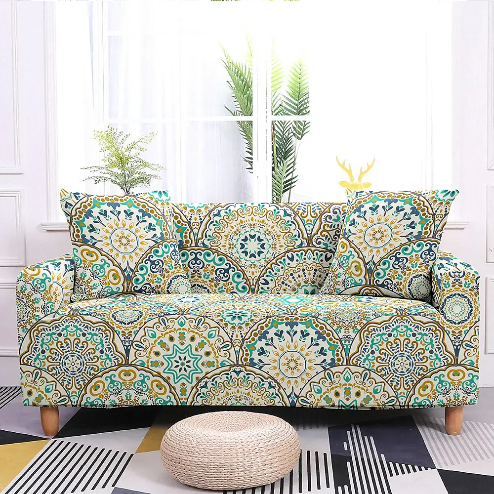 Stretch Sofa Cover Slipcover Boho/Flower Pattern AJ