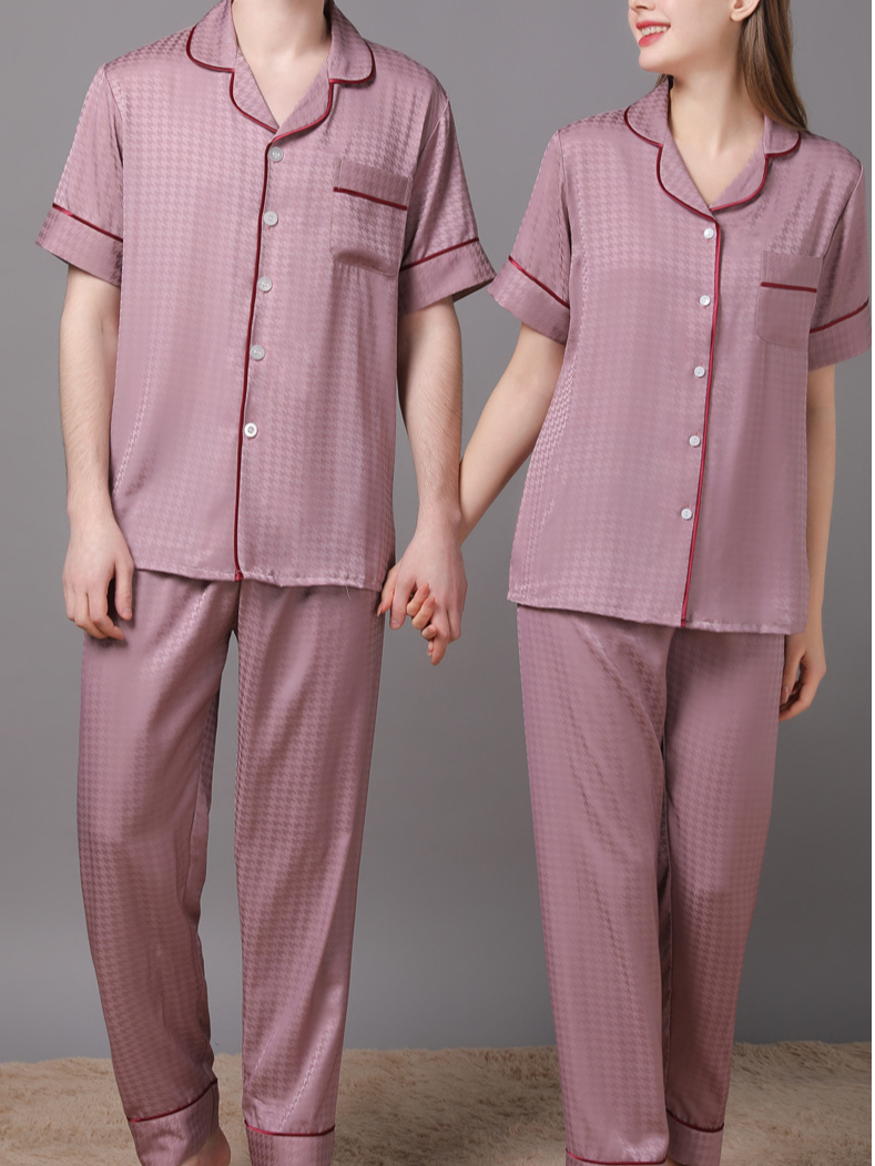 Regular Sleeve Others Casual Plain Regular Fit Matching Couple Pajama Set