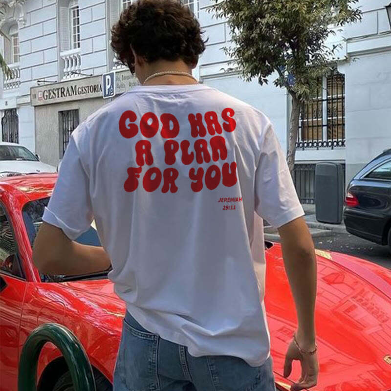 God Has A Plan For You Print Men's T-shirt