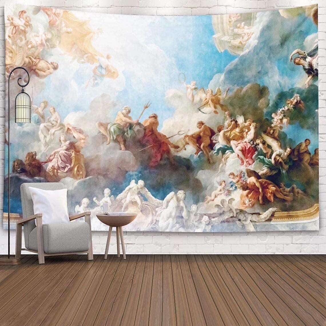 Versailles Paris France Hercules Renaissance Wall Tapestry Wall Murals Artwork Painting Design