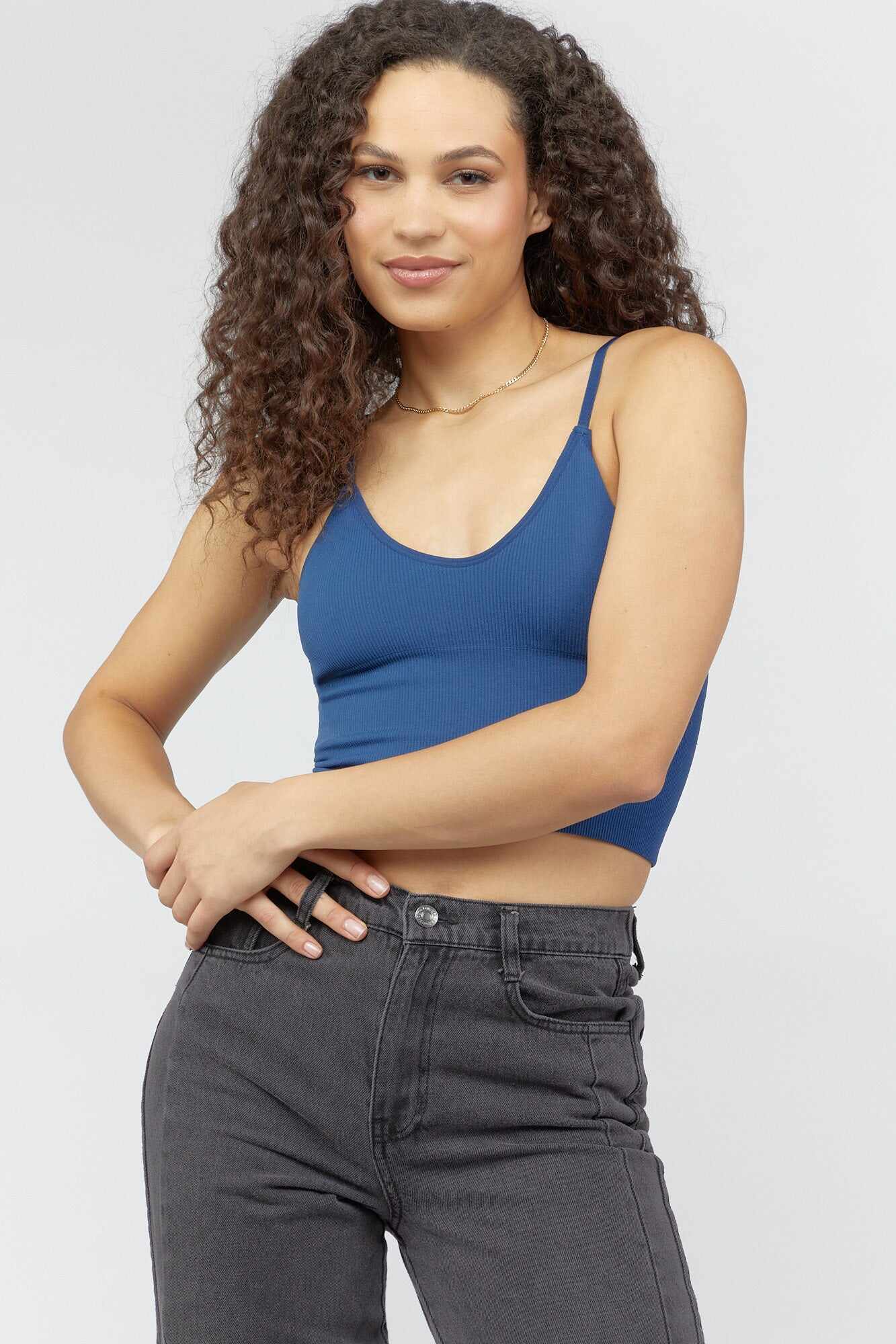 Women Apparel | Seamless Ribbed Cropped Cami Ivory Forever21 - DV17620