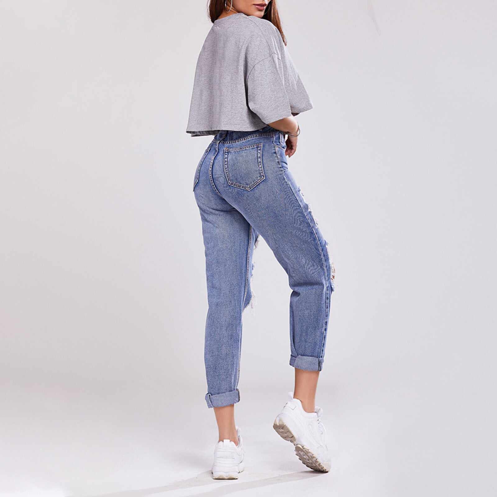 Casual Straight-leg Denim Trousers