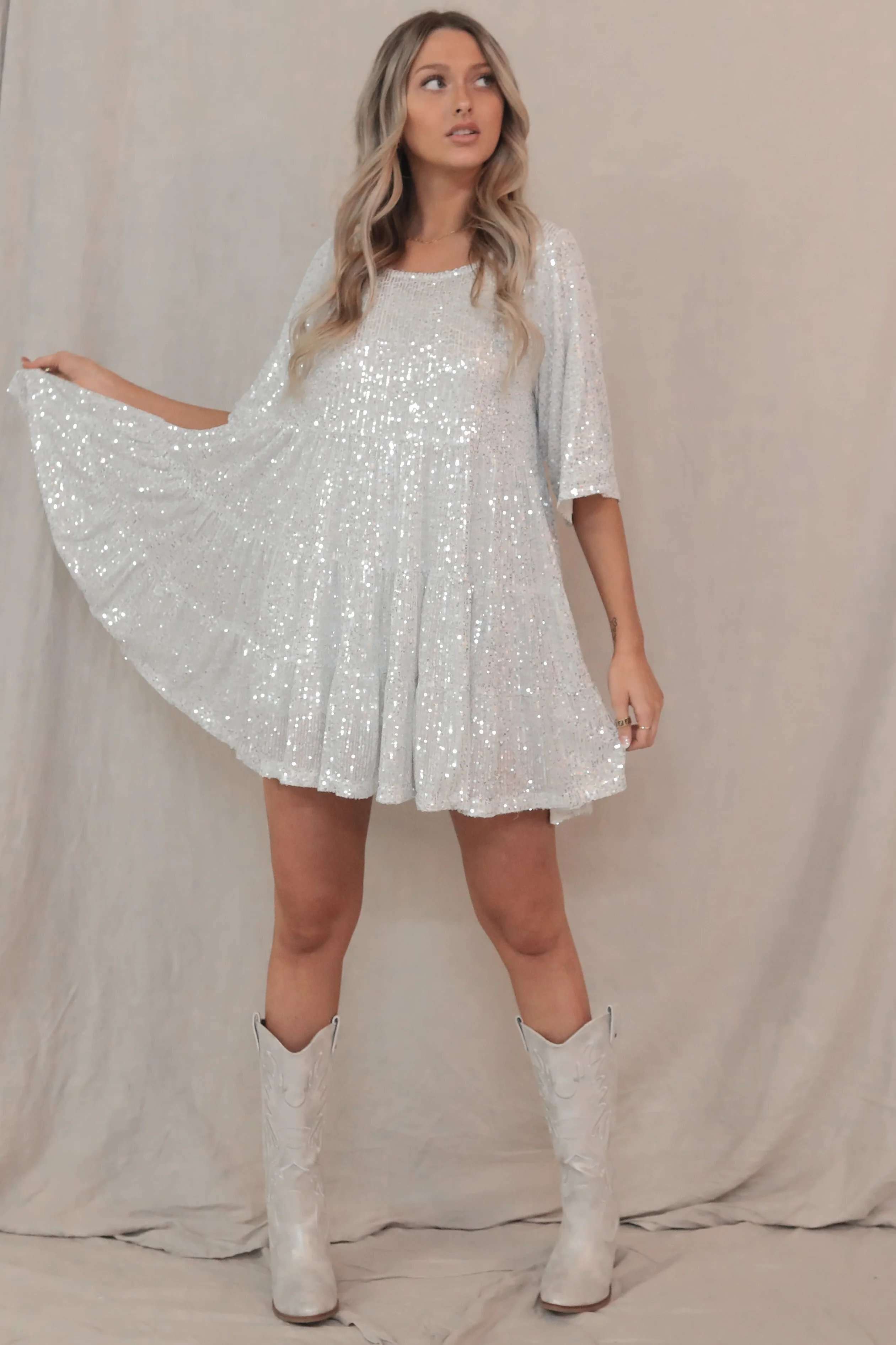 Last Day 50%-Sequin Baby Doll Dress-BUY 2 FREE SHIPPING