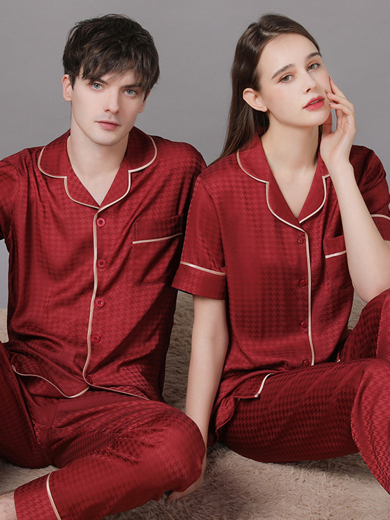 Regular Sleeve Others Casual Plain Regular Fit Matching Couple Pajama Set