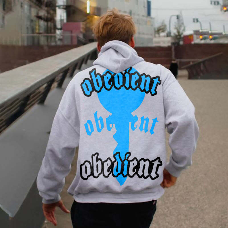 Obedient Print Long Sleeve Hoodie