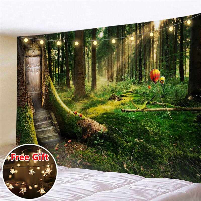 Landscape LED Lights Wall Tapestry Art Decor Fairytale Print