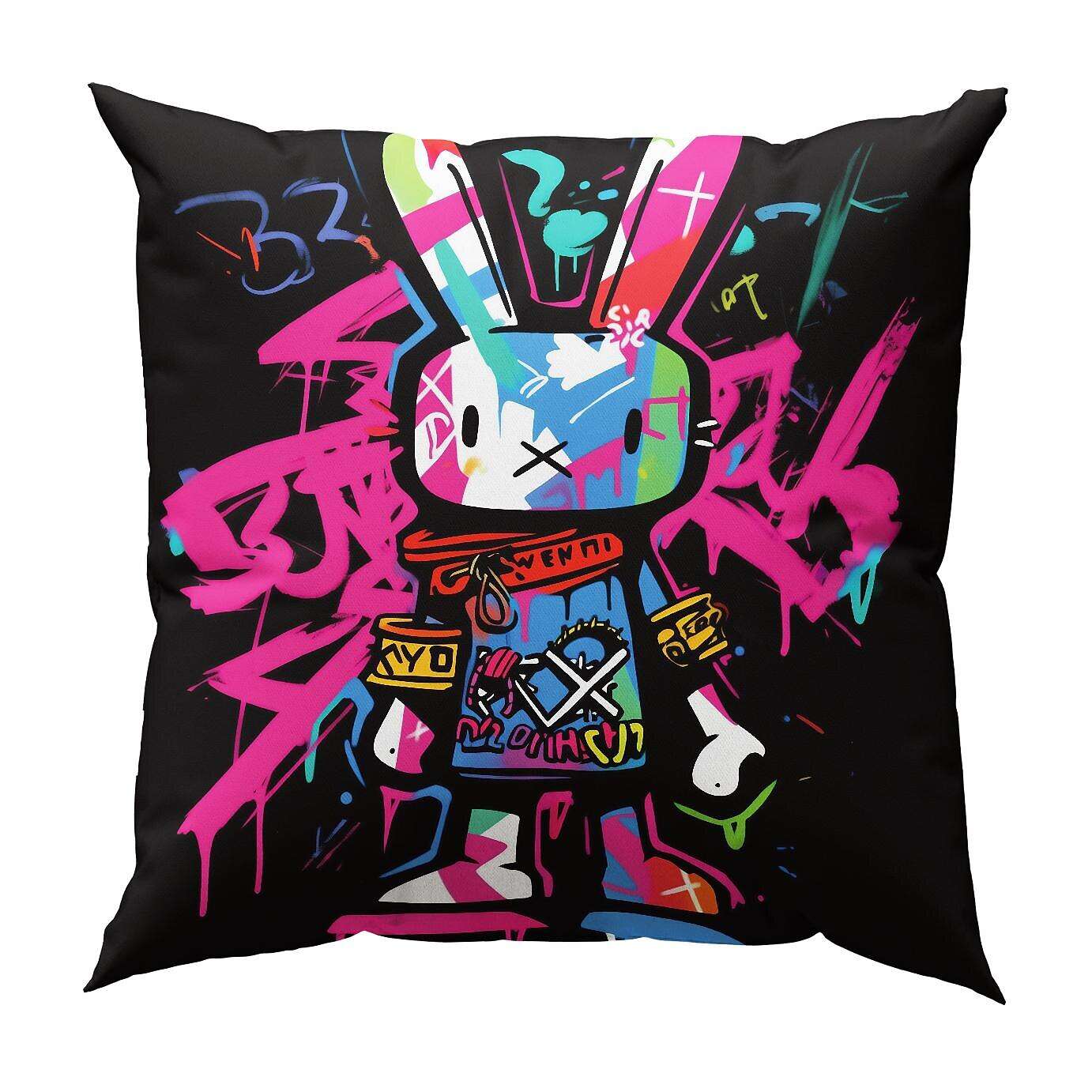 Graffiti Rabbit Pillow Cover 1PC