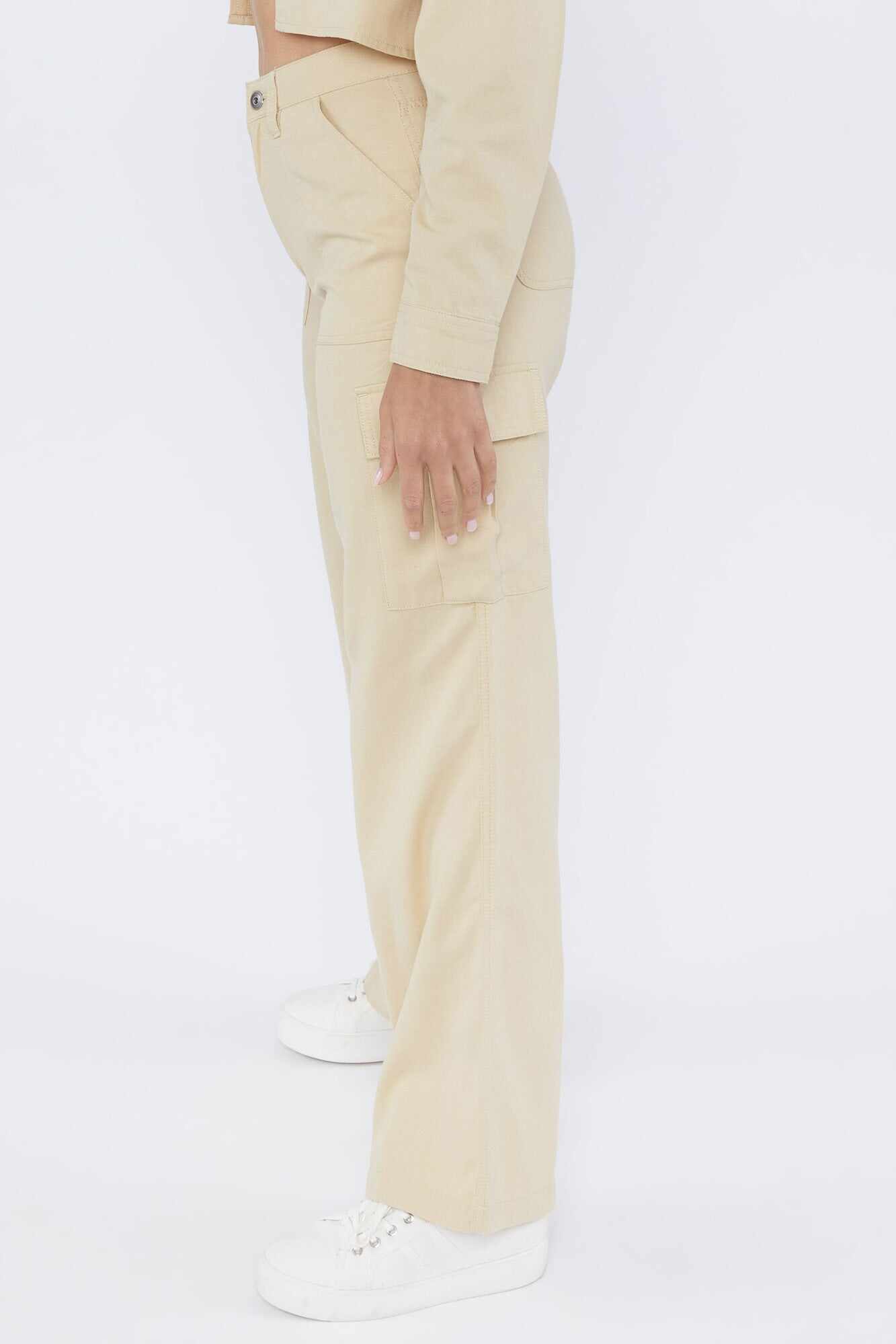 Women Apparel | Tencel Cargo Wide-Leg Pants White Forever21 - SH01447