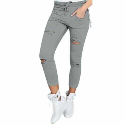 Skinny pant High Waist Casual Stretch Ripped Jean