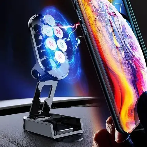 (🔥Summer Hot Sale - 48%) 360° Rotating Folding Magnetic Car Phone Holder - 👍Buy 2 Save $10