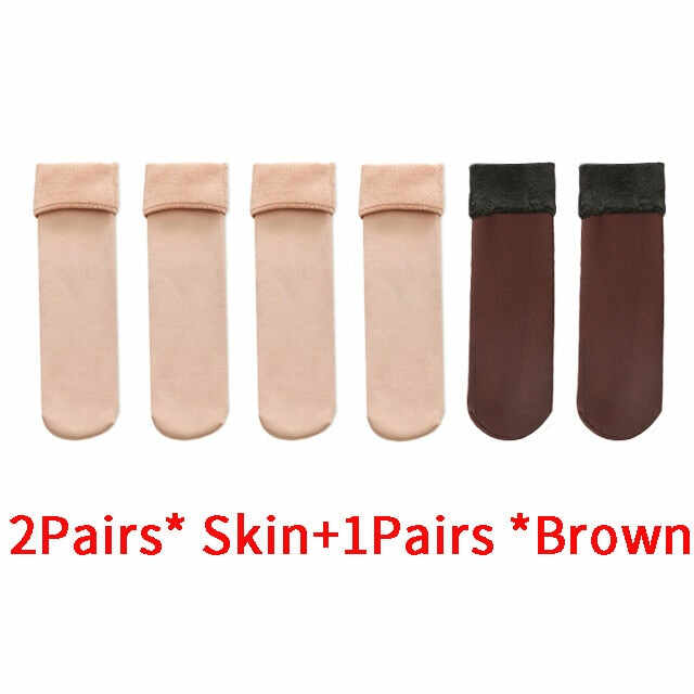 Buy 1 (2 pairs), Get 1pair  Velvet Women Winter Warm Thicken Thermal Socks (2pairs)